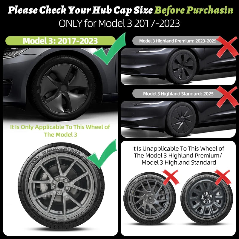 4PCS Design For TESLA Model 3 2017-2023 18 Inch Arachnid Style Wheel Cover Hubcaps Cap Only For Model 3 Wheel Cover Accessories