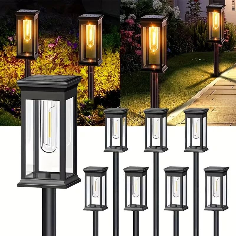 Solar Led Pathway Lights Automatic Waterproof Garden Decor