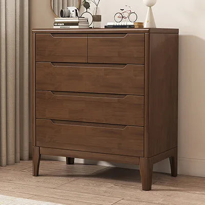 Wooden Chest of Drawers 5-Drawer & 6-Drawer Dresser Cabinet Bedroom Clothes Storage Organizer No Assembly Living Room Furniture