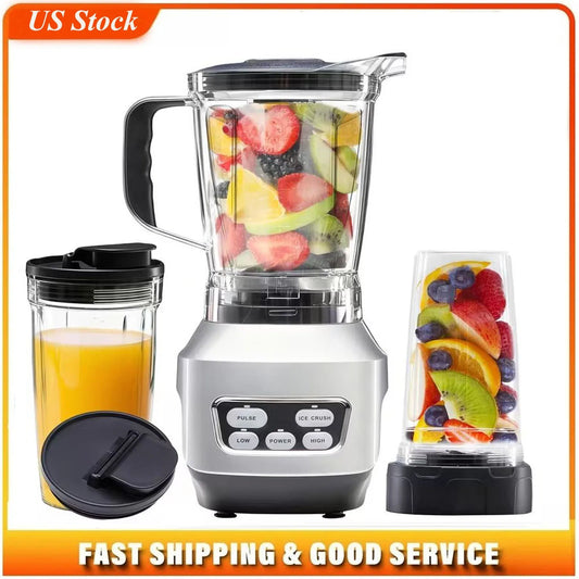 Countertop Blenders for Kitchen with 23 34 60oz BPA-Free Portable Cups, Professional Smoothie Maker with Four Programs for Shakes, Sauces, Juice and Ice Crushing