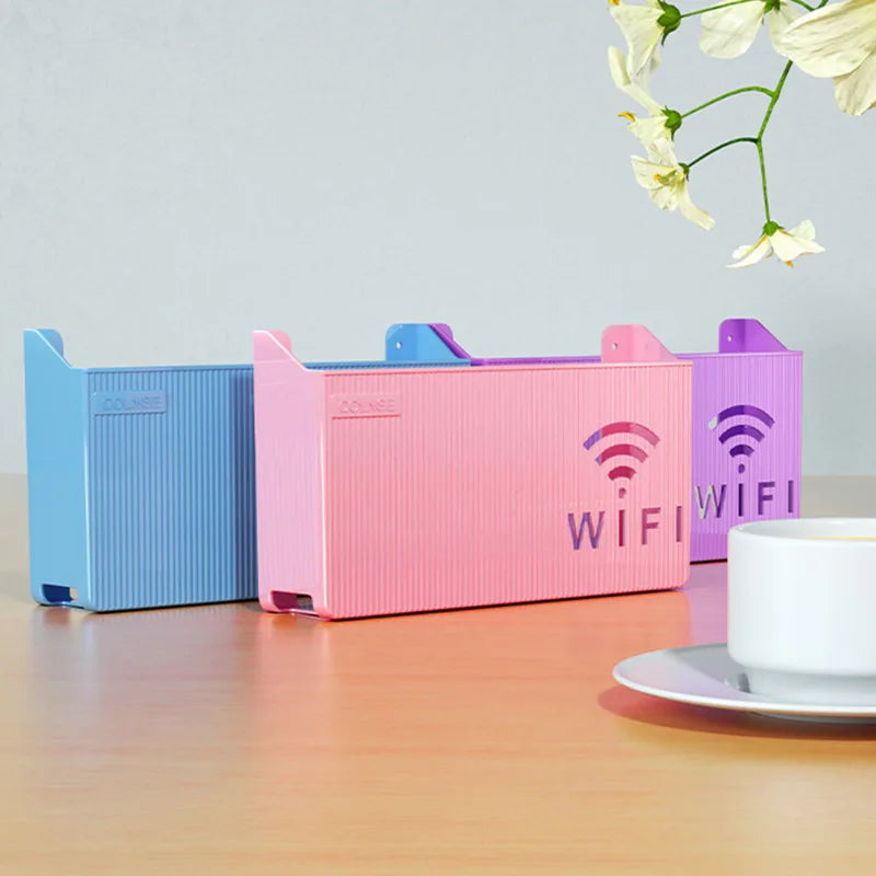 1PC Wall Hanging Wireless Wifi Router Shelf Storage Box ABS Plastic Organizer Box Cable Power Bracket Organizer Box Home Decor