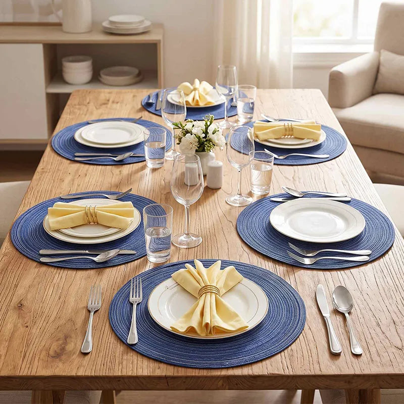 Nordic Style Round Woven Heat Insulation Dining Mats