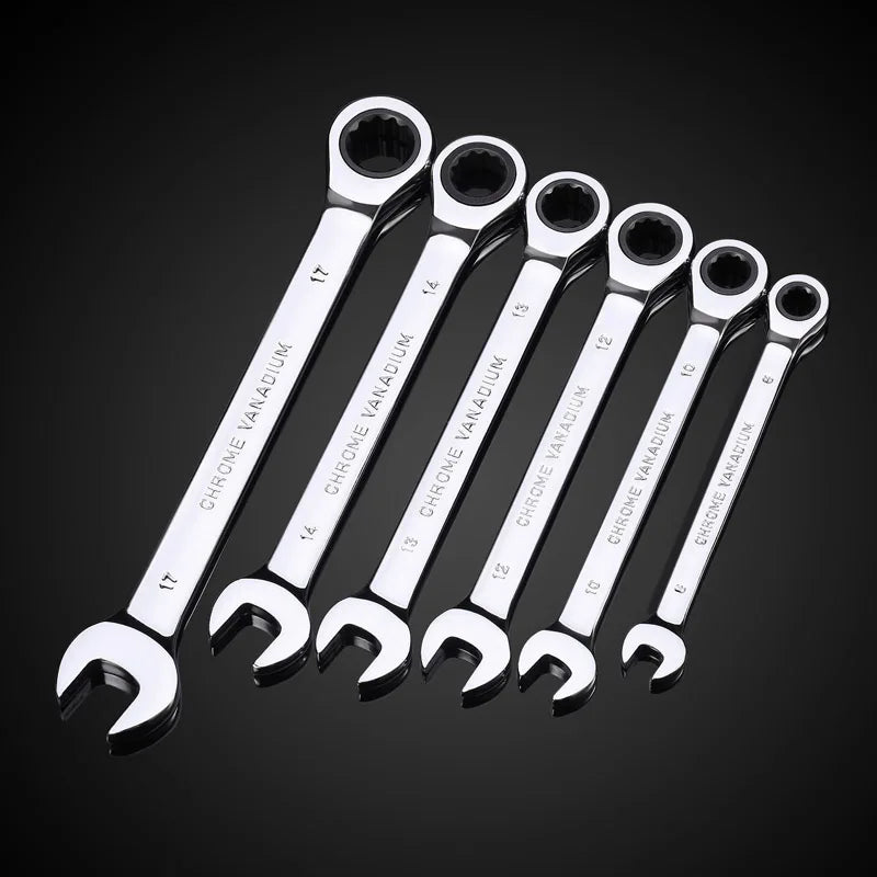Ratcheting Combination Wrench Set Universal Torx Wrench Ratchet Spanner for Bicycle Motorcycle Car Repair Tools Mechanical Tool