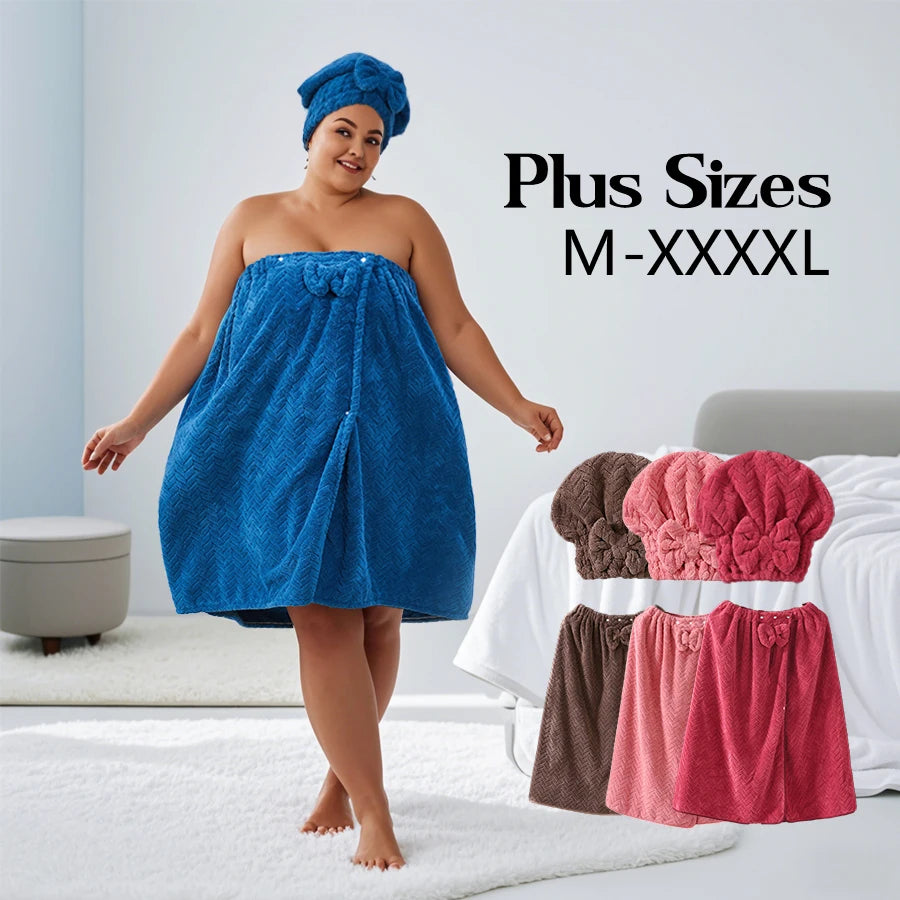 Wheat Ear Bath Towel Set, Including 1 Dry Hair Cap and 1 Bath Skirt,  Soft and Absorbent, A Great  Match for The Bathroom