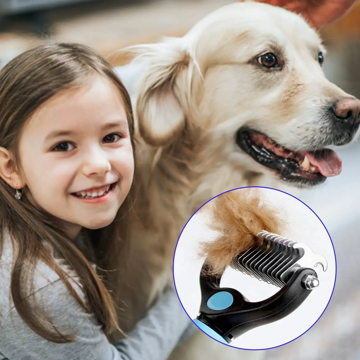 Professional Stainless Steel Pet Deshedding Grooming Brush