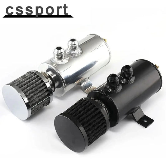 Universal 10AN Aluminum Baffled Oil Catch Can Brushed Reservoir Tank with Breather Filter 750ml