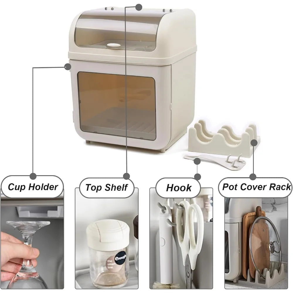 Two Tier Dish Drying Rack With Removable Drip Tray
