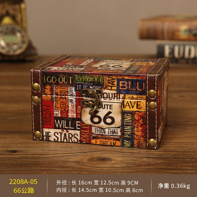 European-Style Retro Storage Box Desktop Cosmetics Sundries Storage Box Leather Wedding Candies Box Gift Box Storage Box