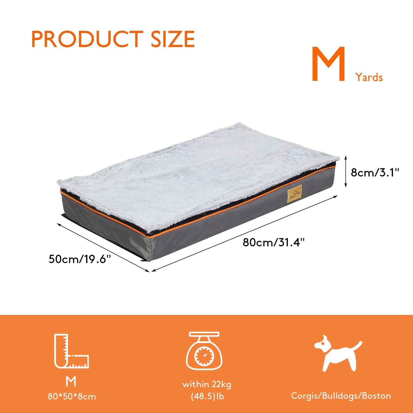 Large Orthopedic Dog Bed with Padded Foam Cushion and Washable Cover