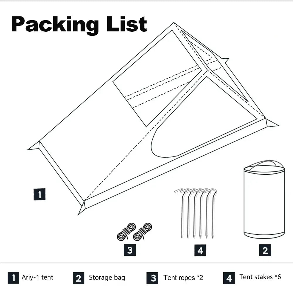 Airy Mesh Tent 1 Person Ultralight Tent Quick Setup Backpacking Shelter Breathable Mosquito Proof for Camping and Trekking