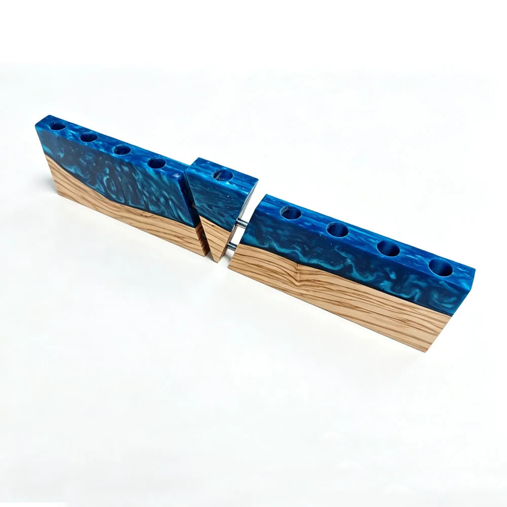 Olive Wood Epoxy Resin Chanukah Menorah Oil Cup Candle Holder Hanukkah Judaica Gift for Religious Celebration Hanukkah Shabbat