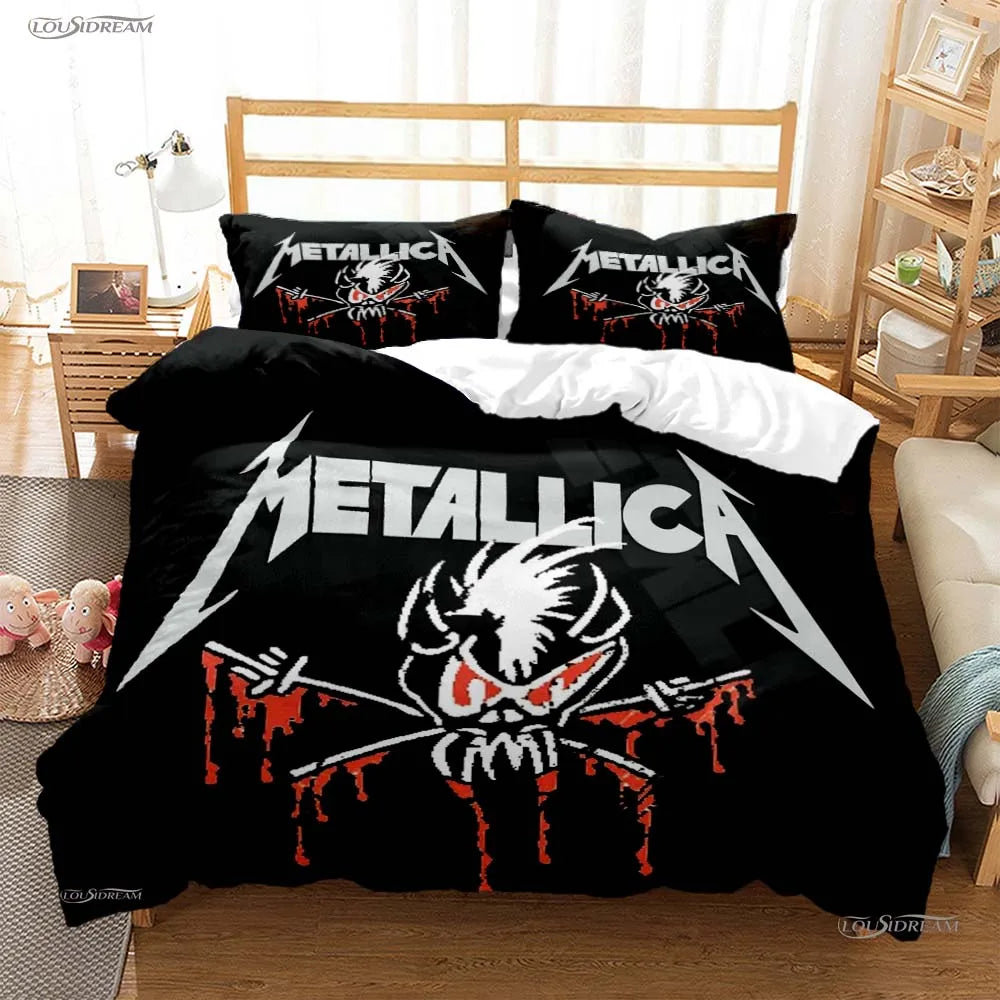 Heavy Metal Music Casal All Season Duvet Cover Comforter Bedding Sets Soft Quilt Cover and Pillowcases Single/Double/Queen/King