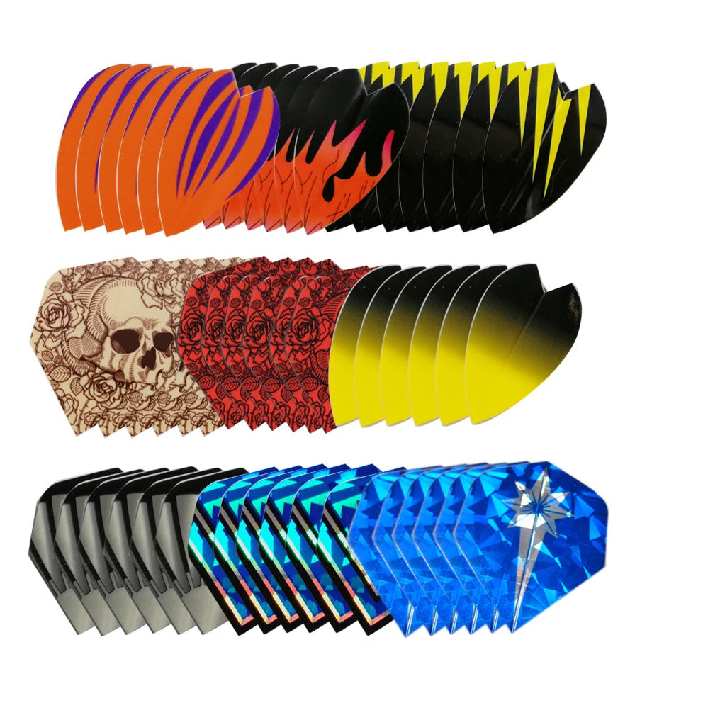 MuqiNush 54pcs PET Flight Dardos Professional Standard Dart Tail Wings-Durable&Flexible Dart Wing Set Accessorie,Dart Gifts