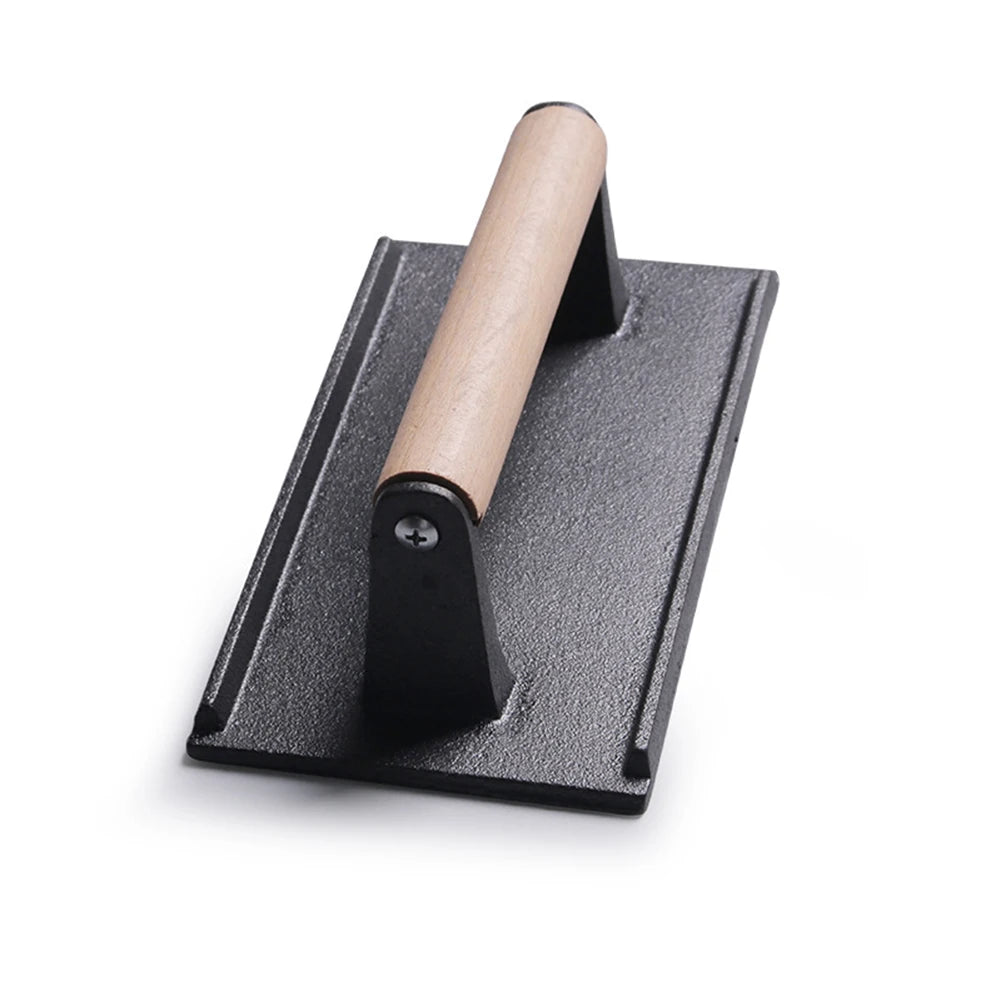 Universal Rectangular Meat Press Heavy-Duty Steak Burger Press With Handle BBQ Cooking Tool High Temperature Resistance