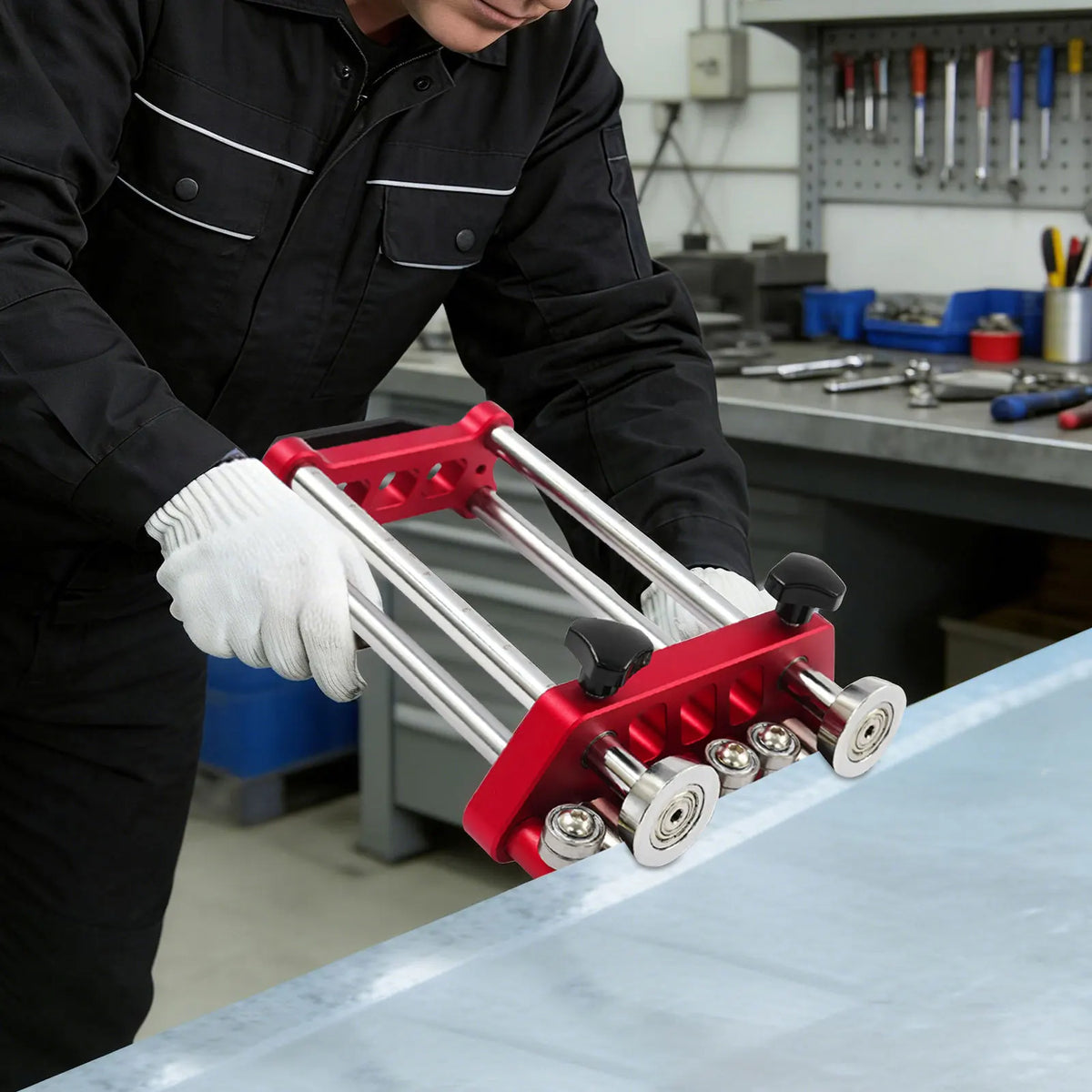 Sheet Metal Bending Tool 0-100°, Metal Roller for Aluminum Iron Steel, Scratch-Free 90° Bends Ready to Use