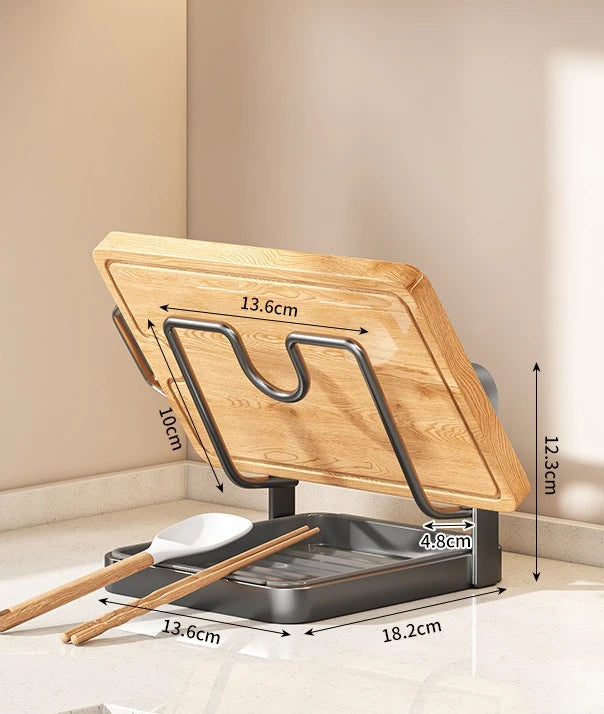 Multifunctional Countertop Pot Lid Holder Chopping Board Rack Multi-Layer Sitting Spatula Drain Storage Organizer for Home