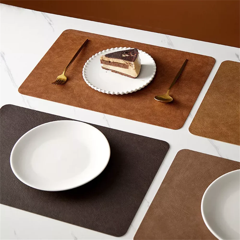 Faux Leather Heat Resistant Waterproof Double Sided Dining Placemats