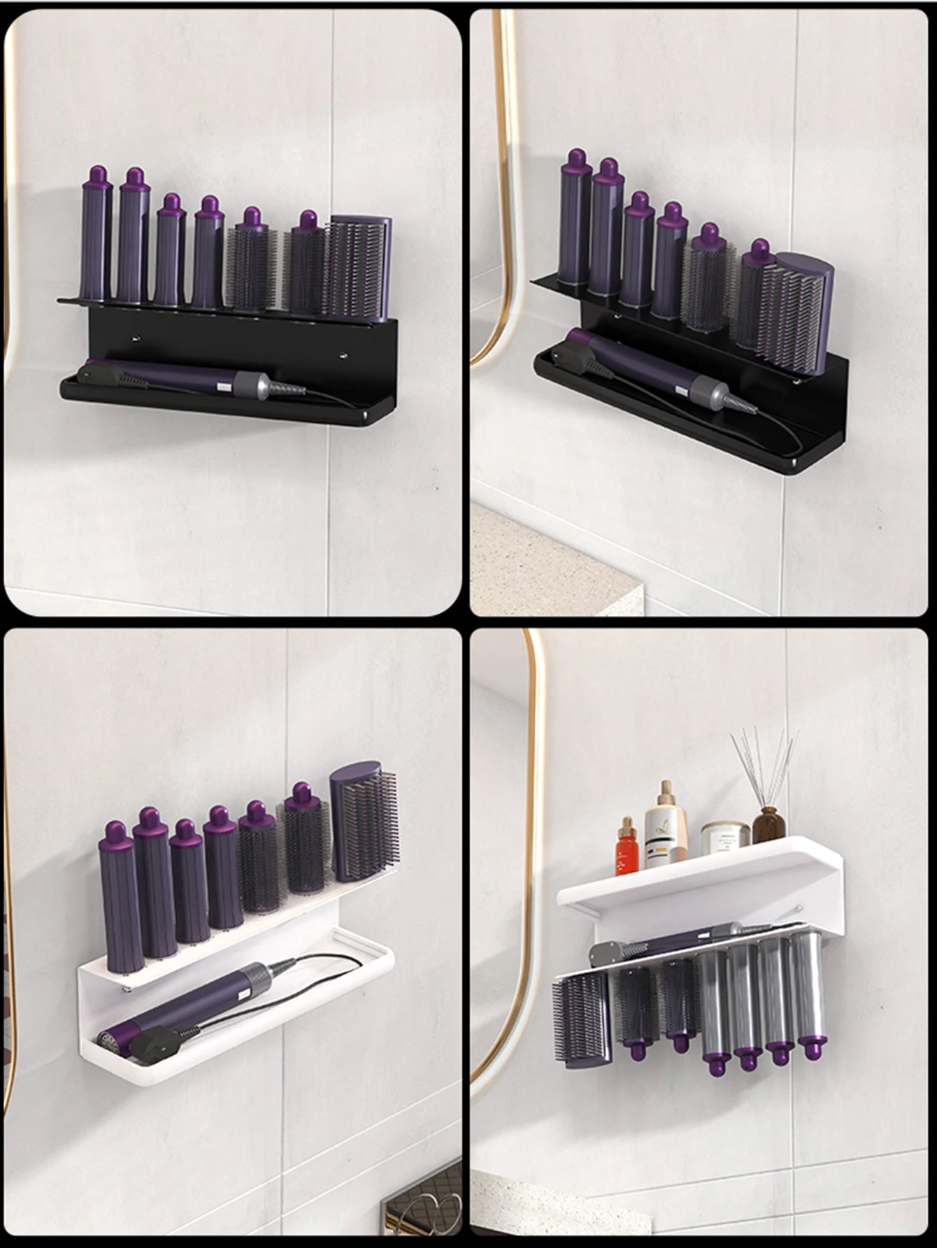Bathroom hair dryer stand, hair straightener, styling tool holder - suitable for bathrooms, bedrooms, and hair salons