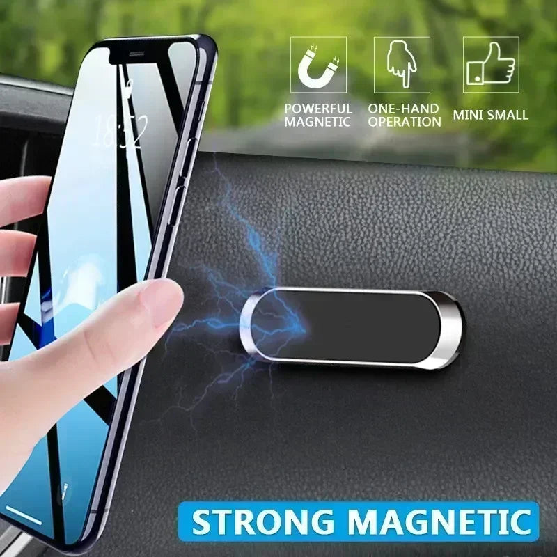 Mini Car Magnetic Phone Holder Stand Portable Universal Bracket Navigation Air Vent Mount for iPhone 16 -12 Samsung S25 Xiaomi