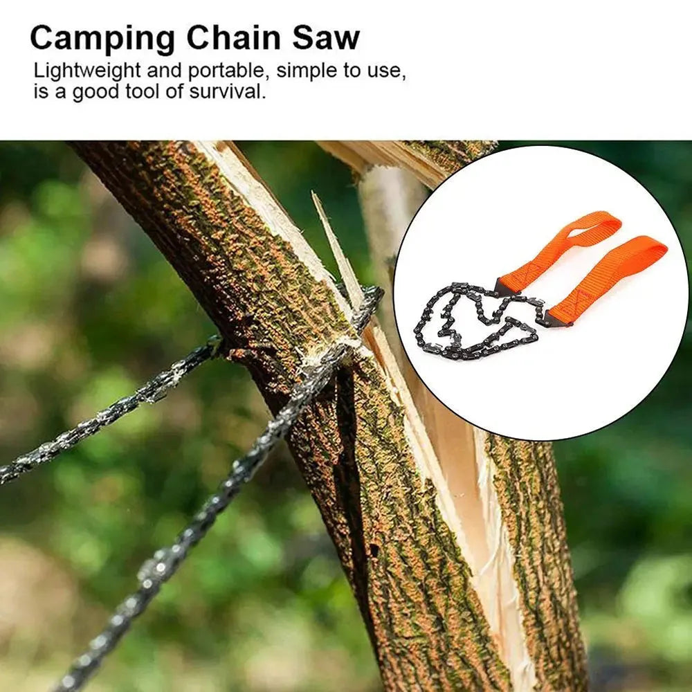 24 Inch Pocket Chain Rope Saw Portable Hand Saw With Sharp Teeth Blades for Survival Gear Camping Hunting Tree Cutting