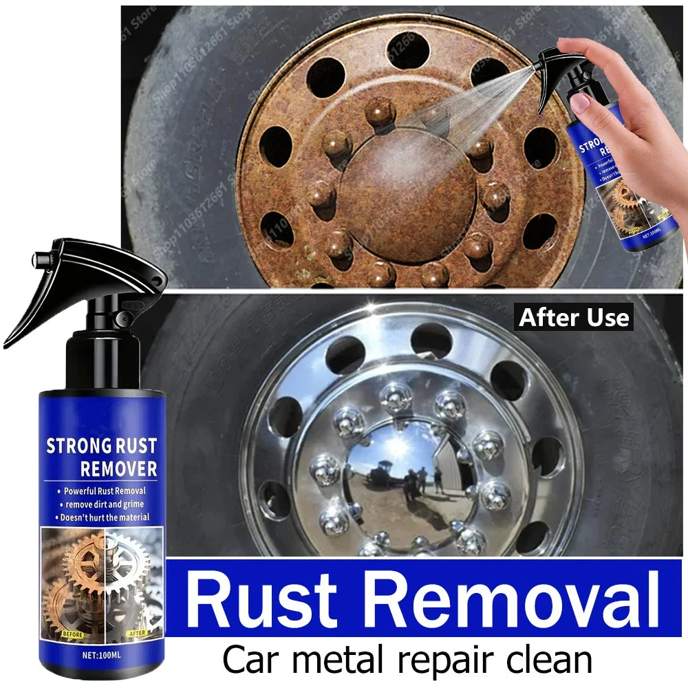 Car Rust Remover Clean Metal Iron Prowder Quickly Auto Exhaust Pipe Rust Derusting Spray Stain Removal Agent Car Wheel Hub Care