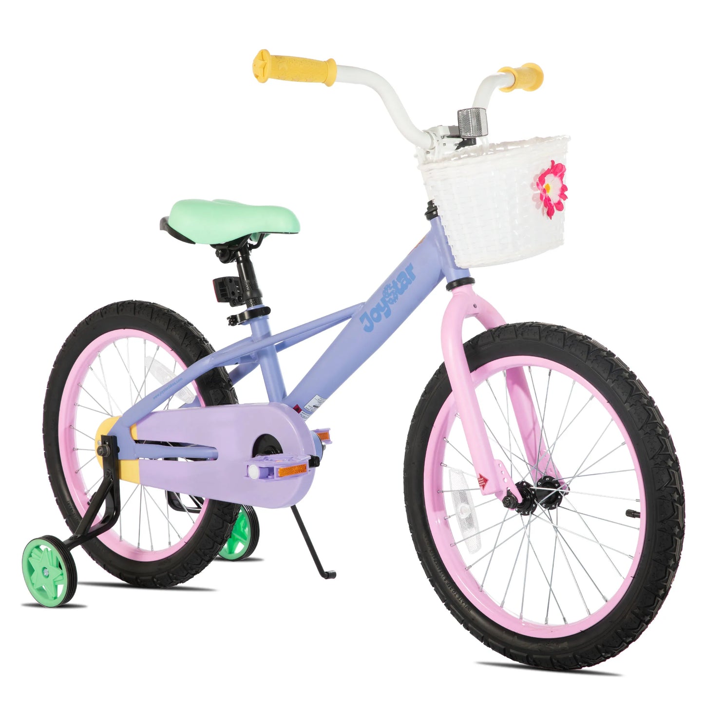 JoyStar Macaroon Kids Bike With Training Wheels And Front Basket