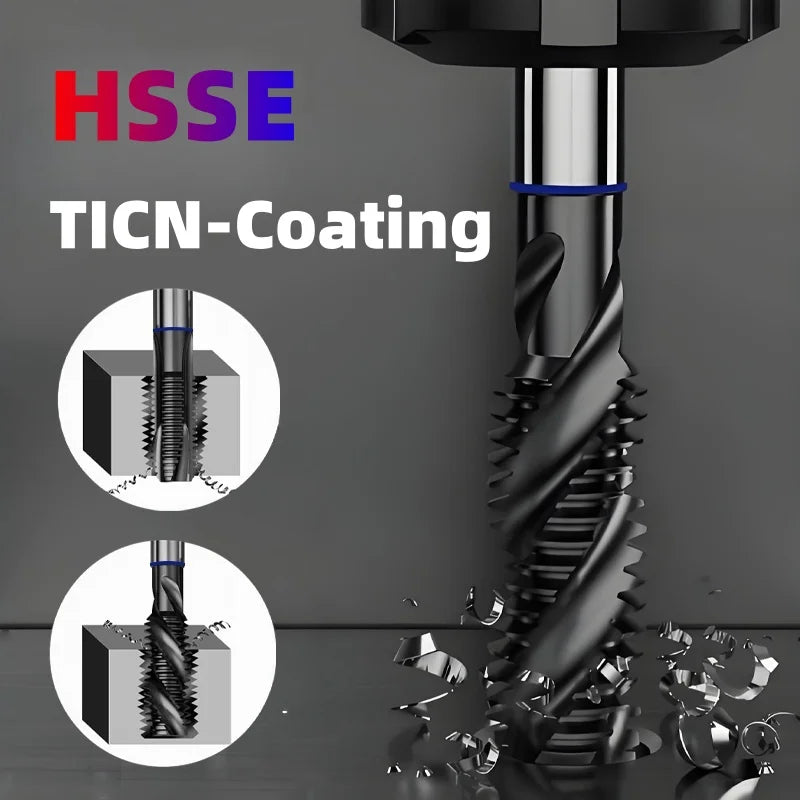 1PCS HSSE JIS Standard Spiral Fluted Tap  Spiral Pointed Tap M2M3M4M5M6M7M8M10M12 Machine Screw Thread Taps For Stainless Steel
