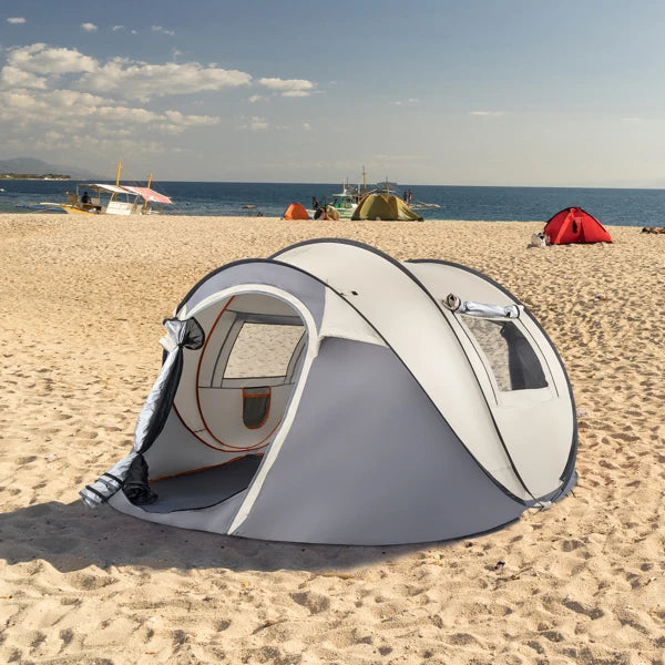 4-Person No-Install Pop Up Tent, Universal for Camping & Fishing