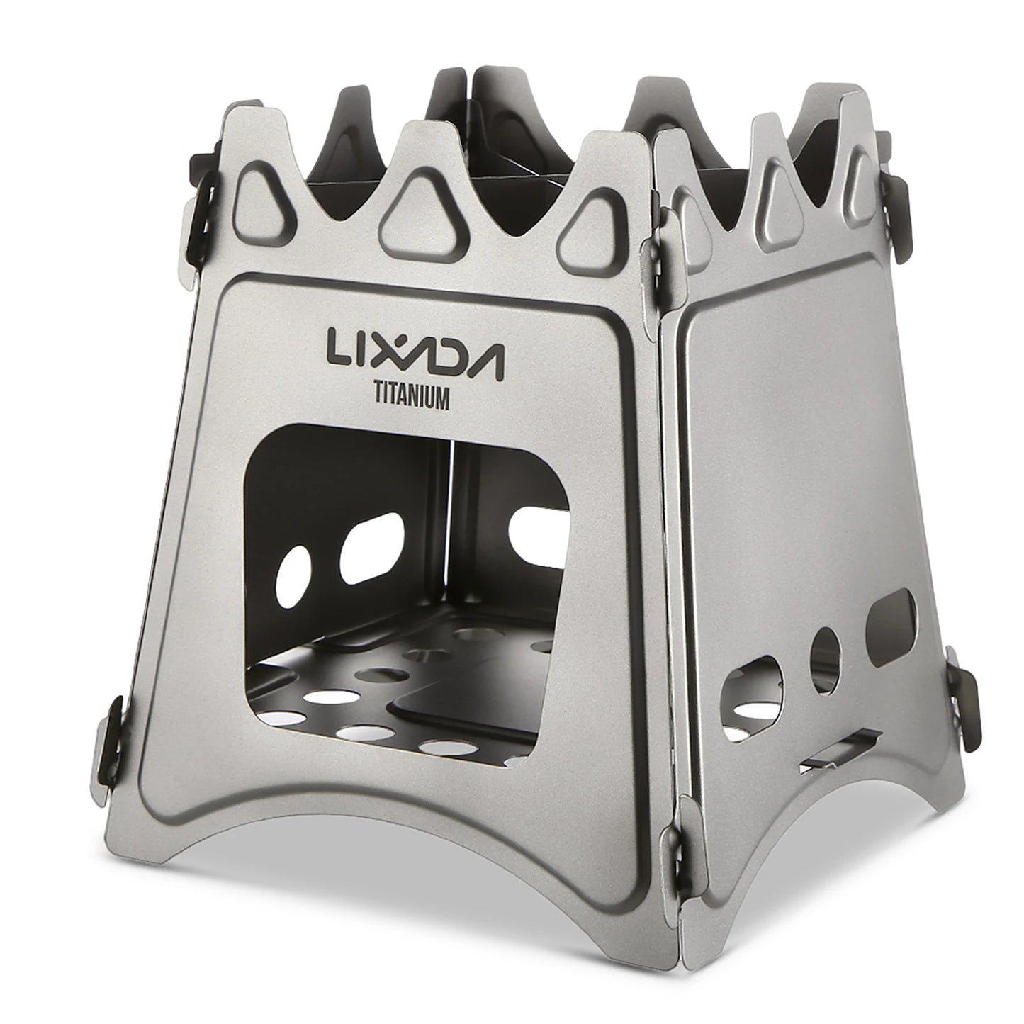 Lixada Compact Folding Titanium Wood Stove for Outdoor Camping Cooking Picnic Wood Burner camping accessories and equipment