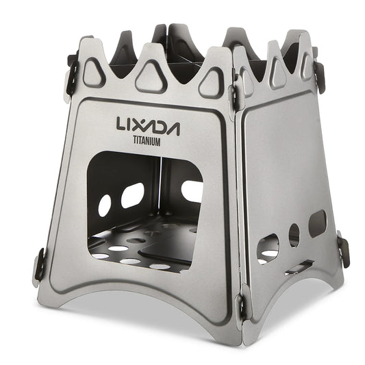 Lixada Compact Folding Titanium Wood Stove for Outdoor Camping Cooking Picnic Wood Burner camping accessories and equipment