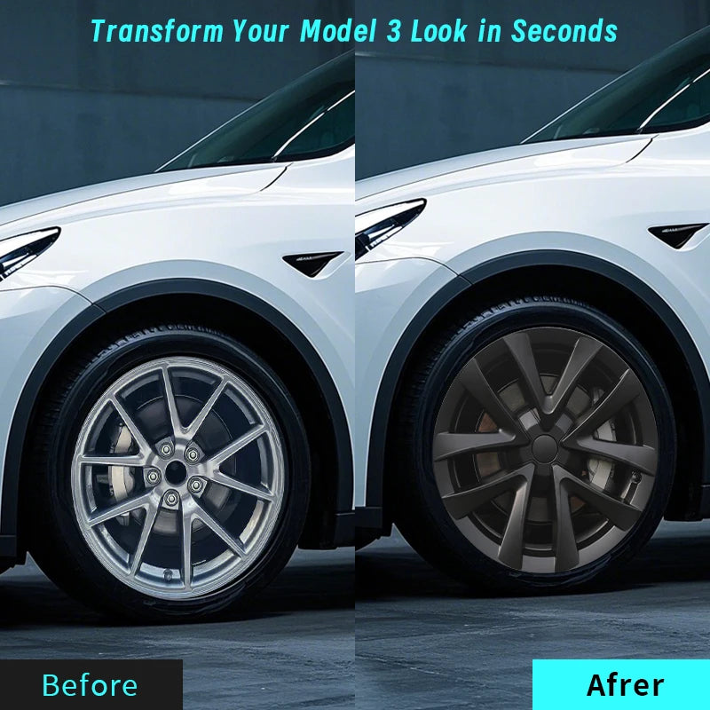 4PCS 18 Inch HubCap for Tesla Model 3 2017-2023 Arachnid Style Automobile Hubcap Replacement Wheels Cover Full Rim Accessorie