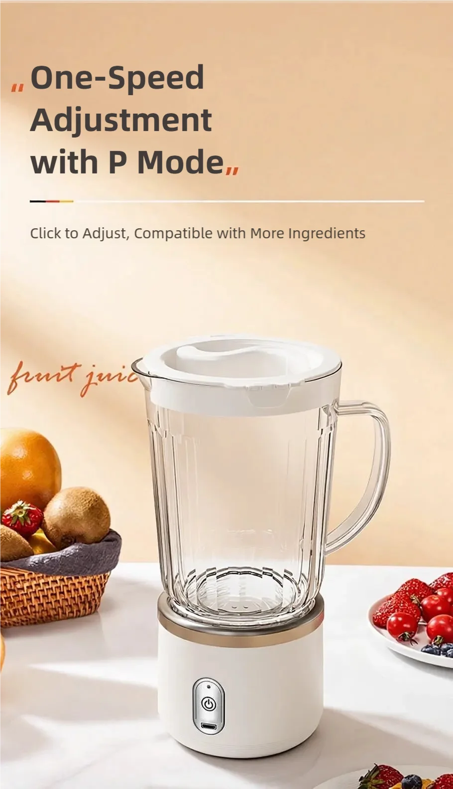 Electric Juicer 4-Blade Three-Dimensional Blade Head Household Small Multi-Functional Portable Juicer Blenders Food Processors