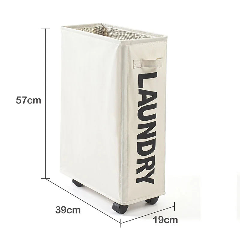 Laundry Basket with Wheels Large Capacity Yoga Mat Storage Basket Multifunctional Foldable Waterproof Dirty Clothes Storage Bag