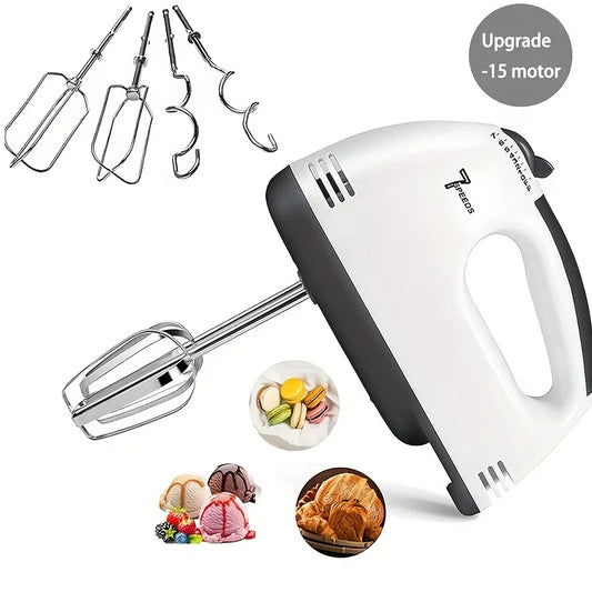 Electric Hand Mixer with 7 Speeds,Food Grade Handheld Egg Beater with Stainless Steel Beaters, Mini Whisk for Baking, Cake,Cream
