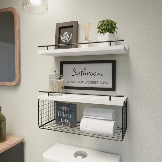 Floating Shelves for Bathroom Wall Decor and Storage Solution