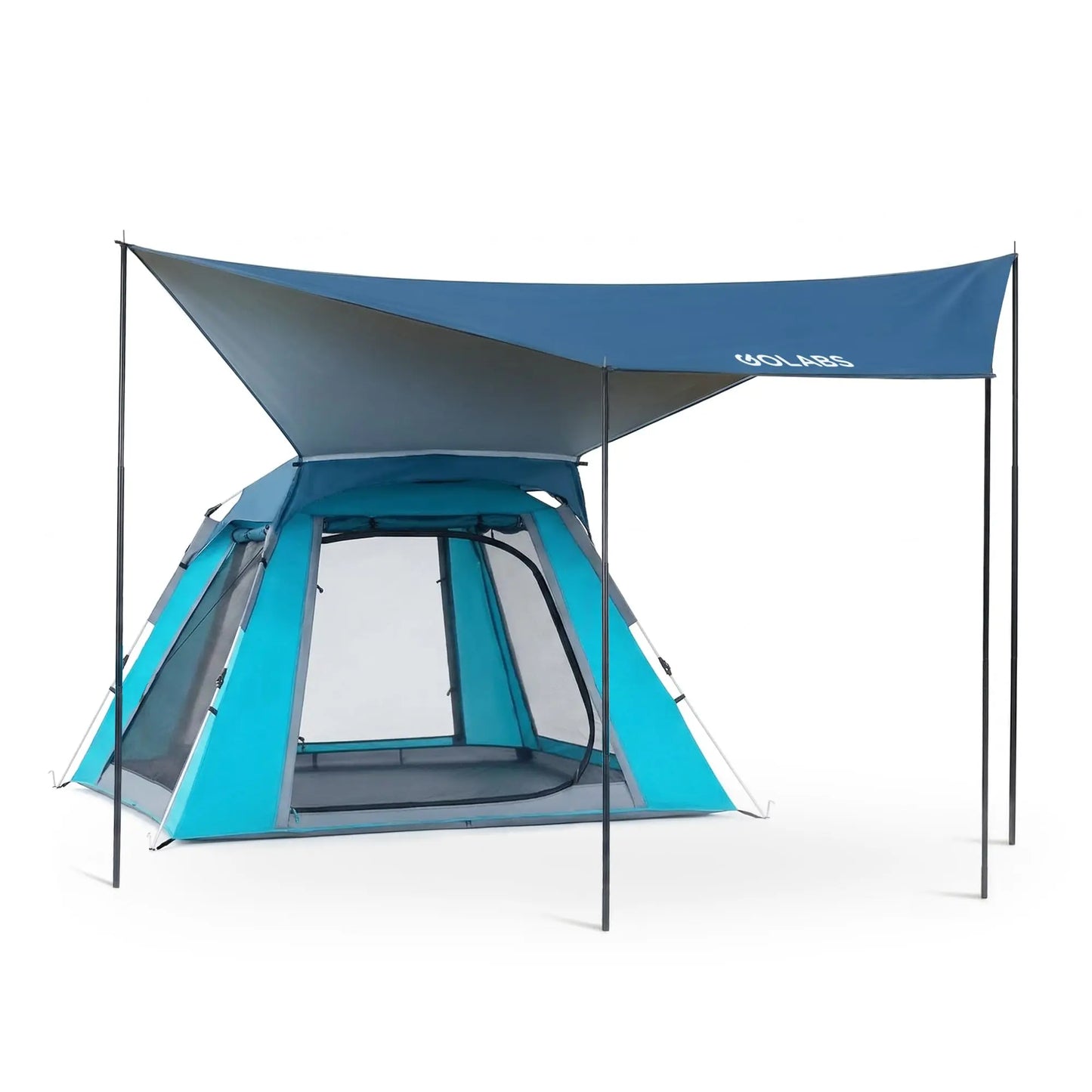 Pop Up Camping Tent for 2/3/4 Person, 1-Min Setup by Pre-Attached Pole, 4 Side Mesh& Door for View/Airflow, CT2 Instant Canopy Tent with PU1500mm Waterproof, for Outdoor/Camping/Music Festivals