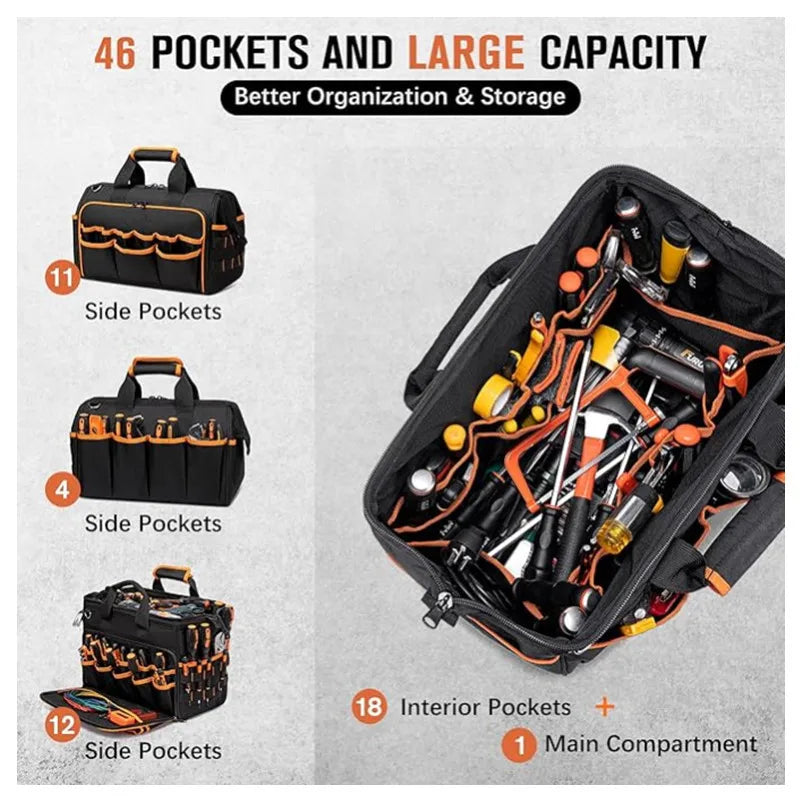 DGEV Tool Tote, Tool Bag Organizer, Electrician Tool Bag,  Tool Bag, Tool Caddy, Tool Bags for Electricians