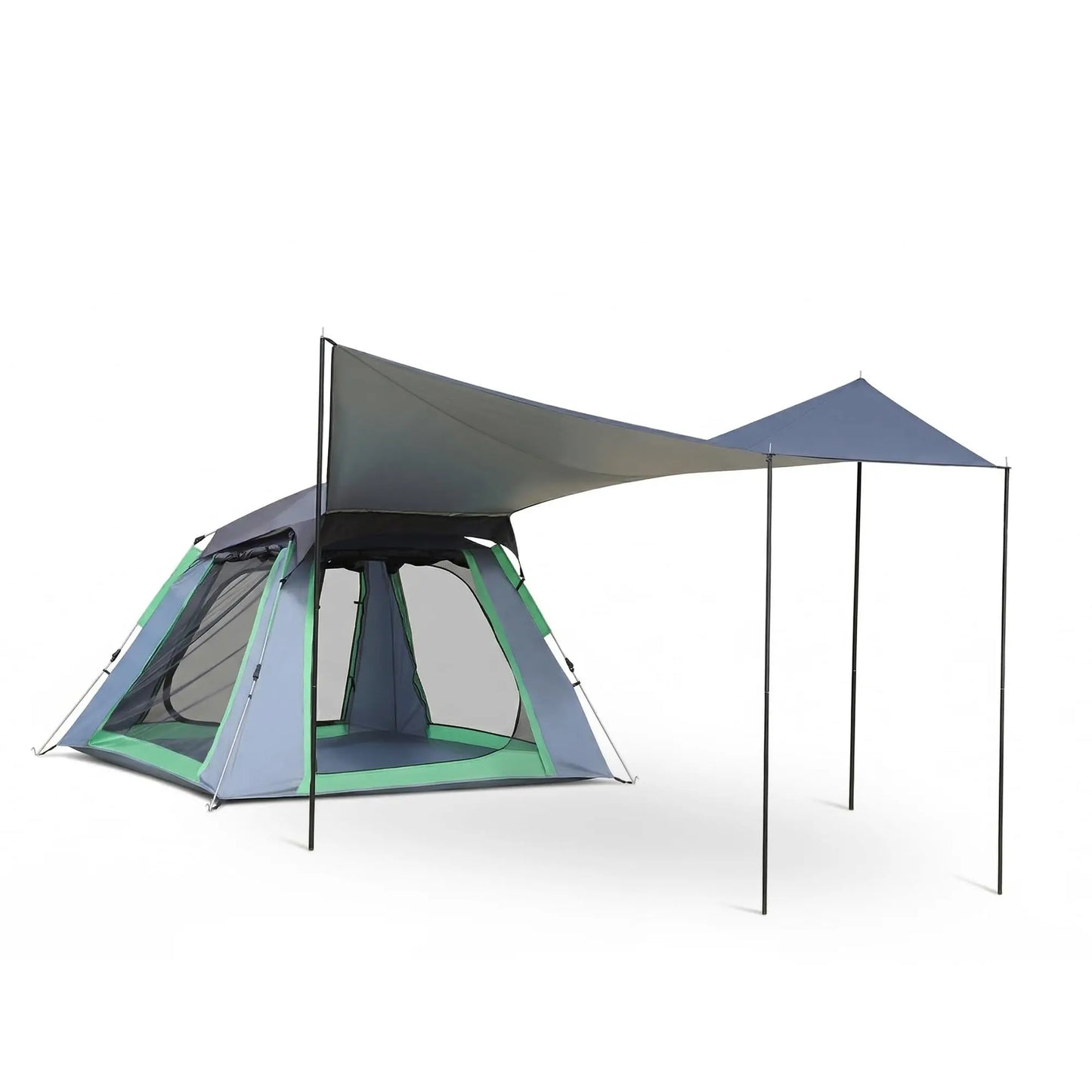Pop Up Camping Tent for 2/3/4 Person, 1-Min Setup by Pre-Attached Pole, 4 Side Mesh& Door for View/Airflow, CT2 Instant Canopy Tent with PU1500mm Waterproof, for Outdoor/Camping/Music Festivals