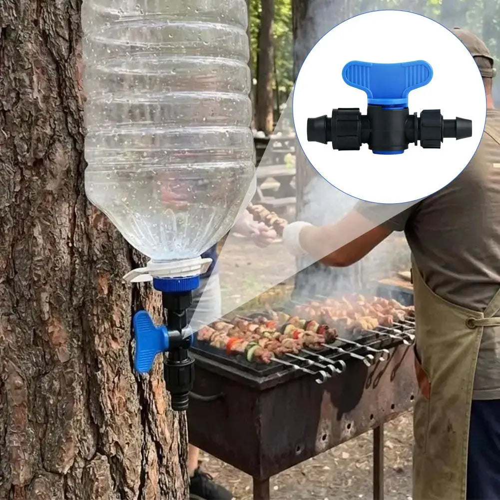 Double-Lock Bypass Valve for PET Bottles Universal Portable Camping Faucet Nozzle Water Dispenser for Picnic Hiking Hookah