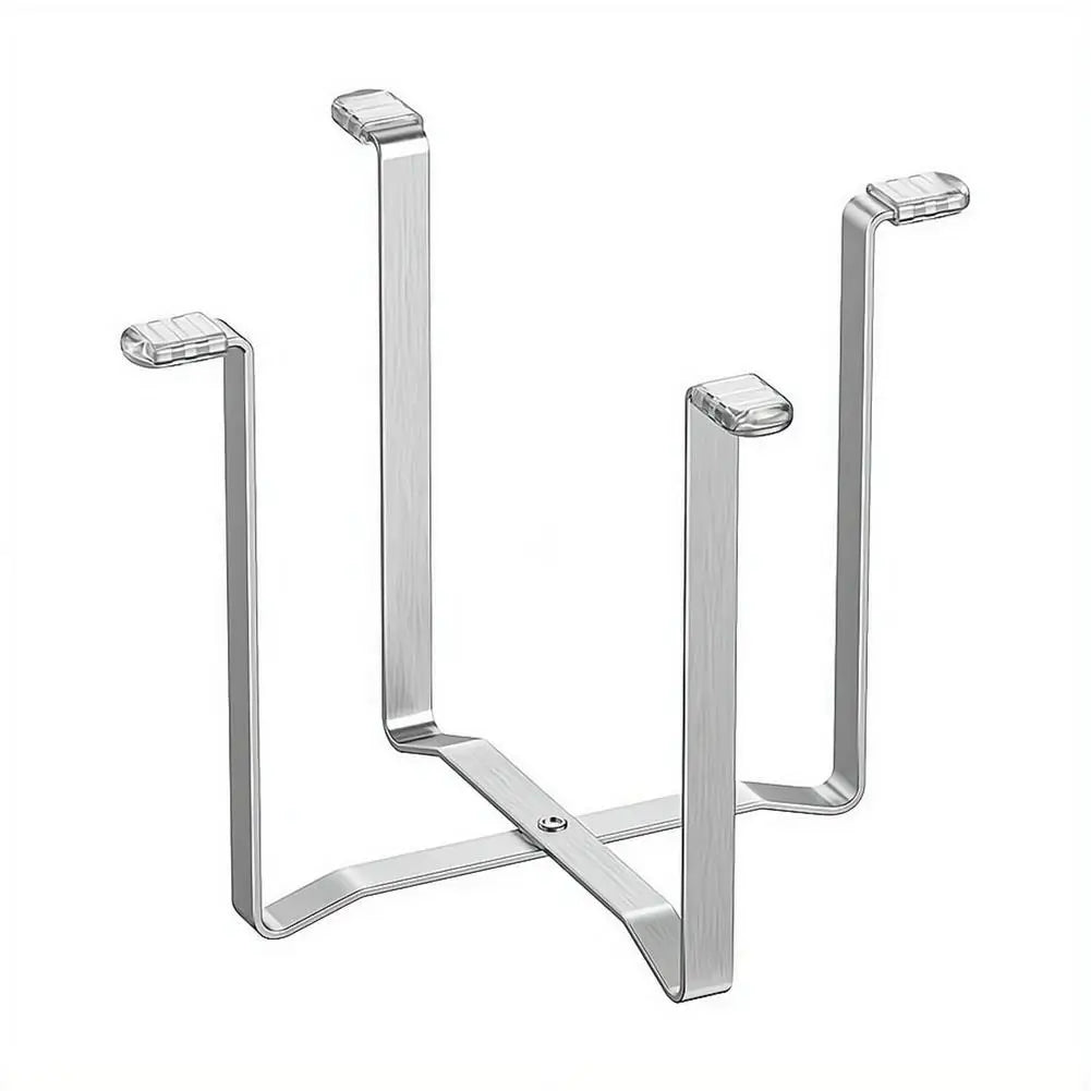 Foldable Garbage Bag Holder Stainless Steel Trash Bag Stand Countertop Waste Bag Support Rack Kitchen Sink Food Scrap Organizer