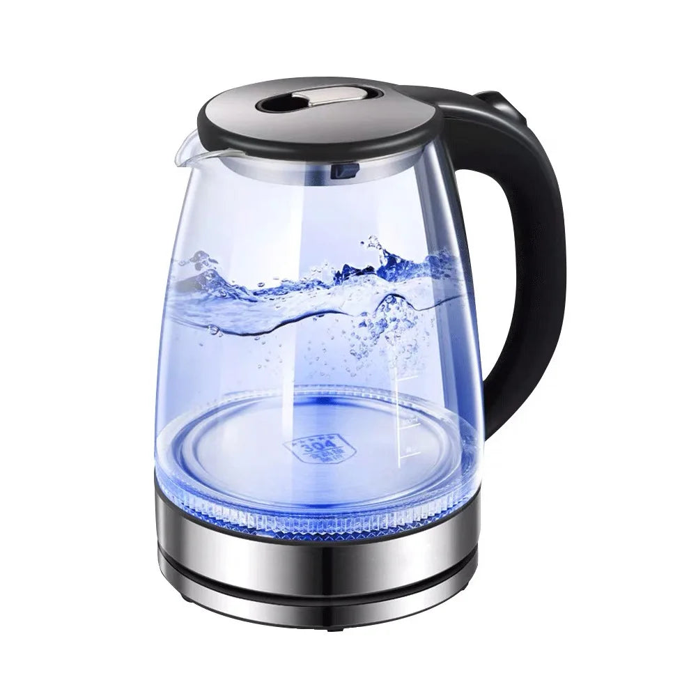Electric Glass Kettle 1.5L Borosilicate Tea Pot with Heating Base Fast Boil Water Heater for Home Office Tea Coffee