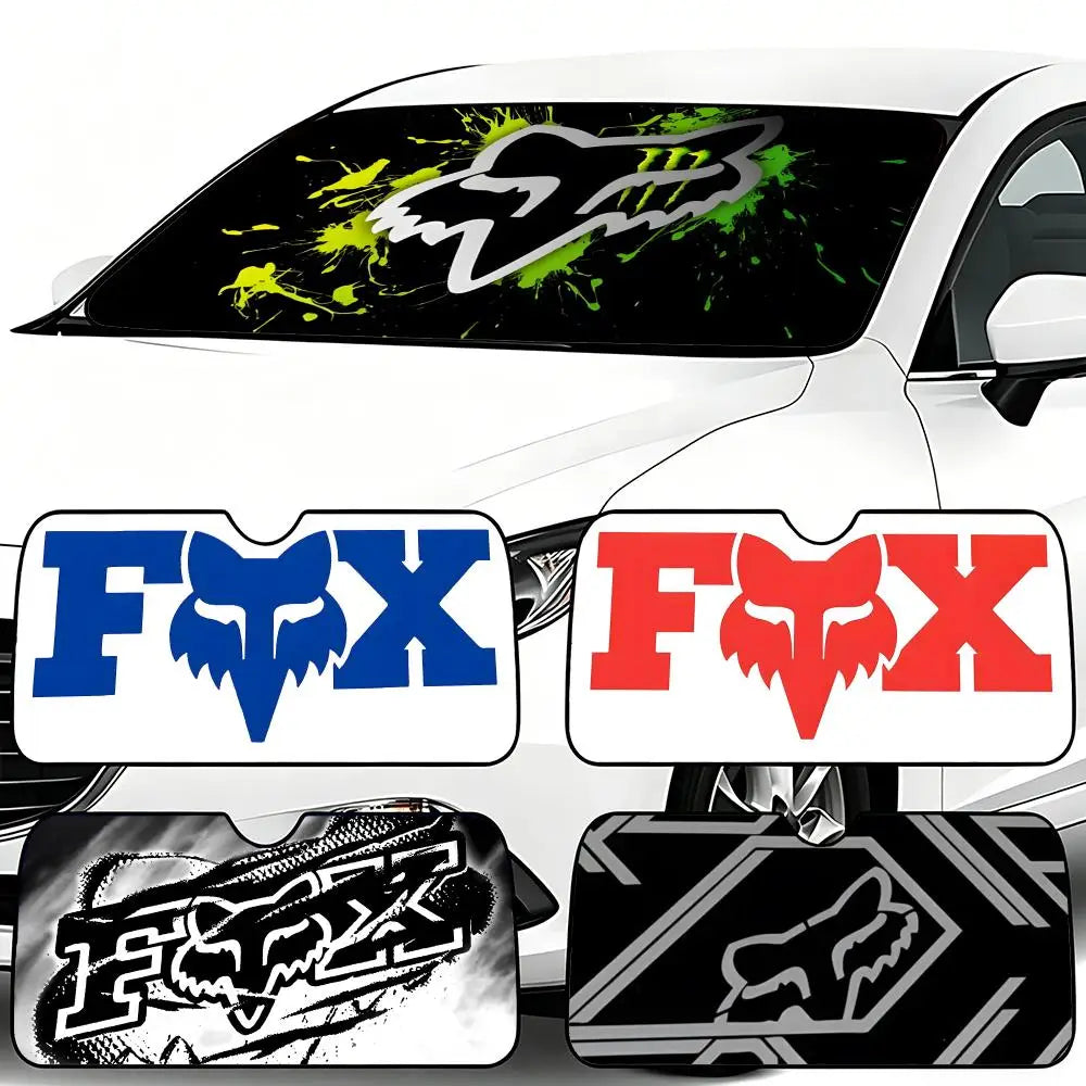 Sun Visor Car Windshield Sunshade  Foldable Automotive  Protection Sun Block Cover spoof FOX Racing