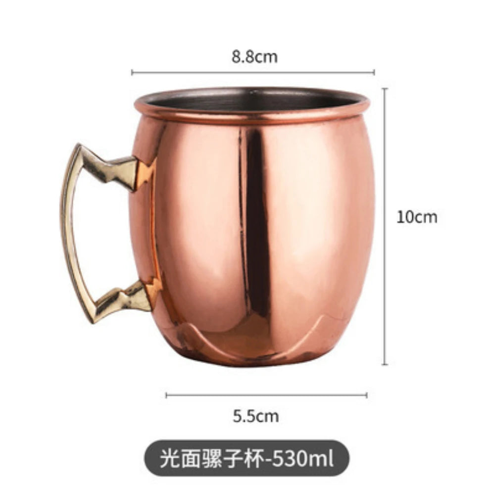 Moscow Mule Copper Mugs 100% Handcrafted Food Safe Pure Solid Copper Mugs 16 oz Christmas Gift Set Party Bar Drinkware Tools