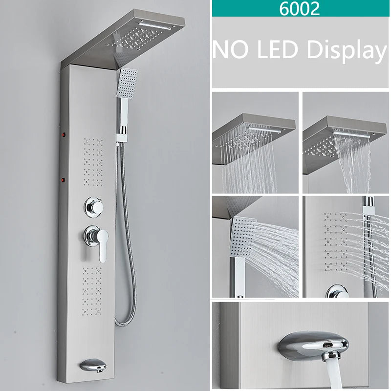 LED Shower Panel Spa Massage Jet Rain Shower System