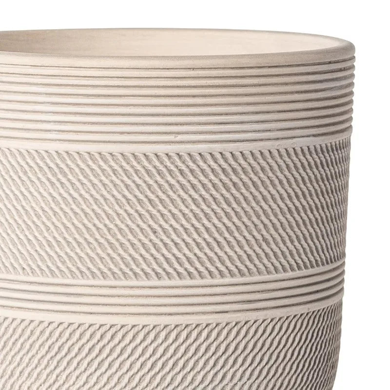 8" x 8" x 7.2" Round White Ceramic Tye Plant Planter