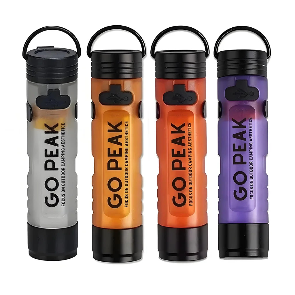 Gopeak 5050 Mini USB Rechargeable LED Pocket Flashlight Clip-on Hat Light Keychain Torch for Camping Hiking Outdoor Portable