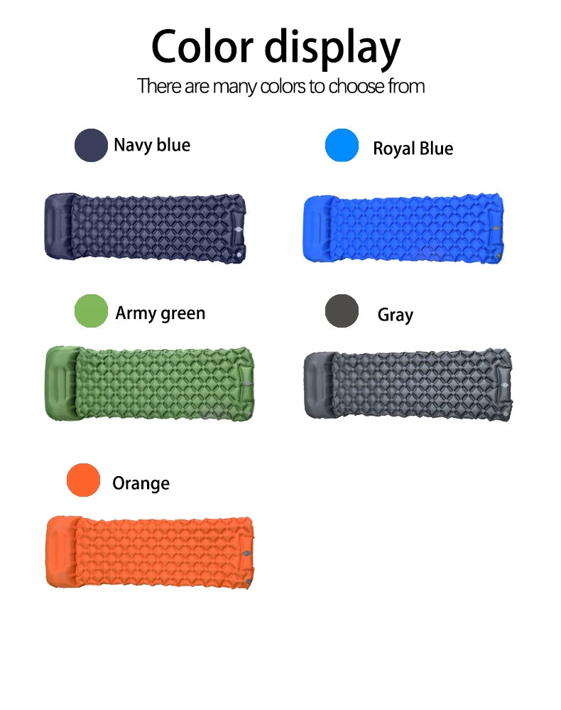 Outdoor Camping Sleeping Pad Folding Sleep Mat Beach Inflat Mattress with Pillows Ultralight Air Mat Travel Hiking