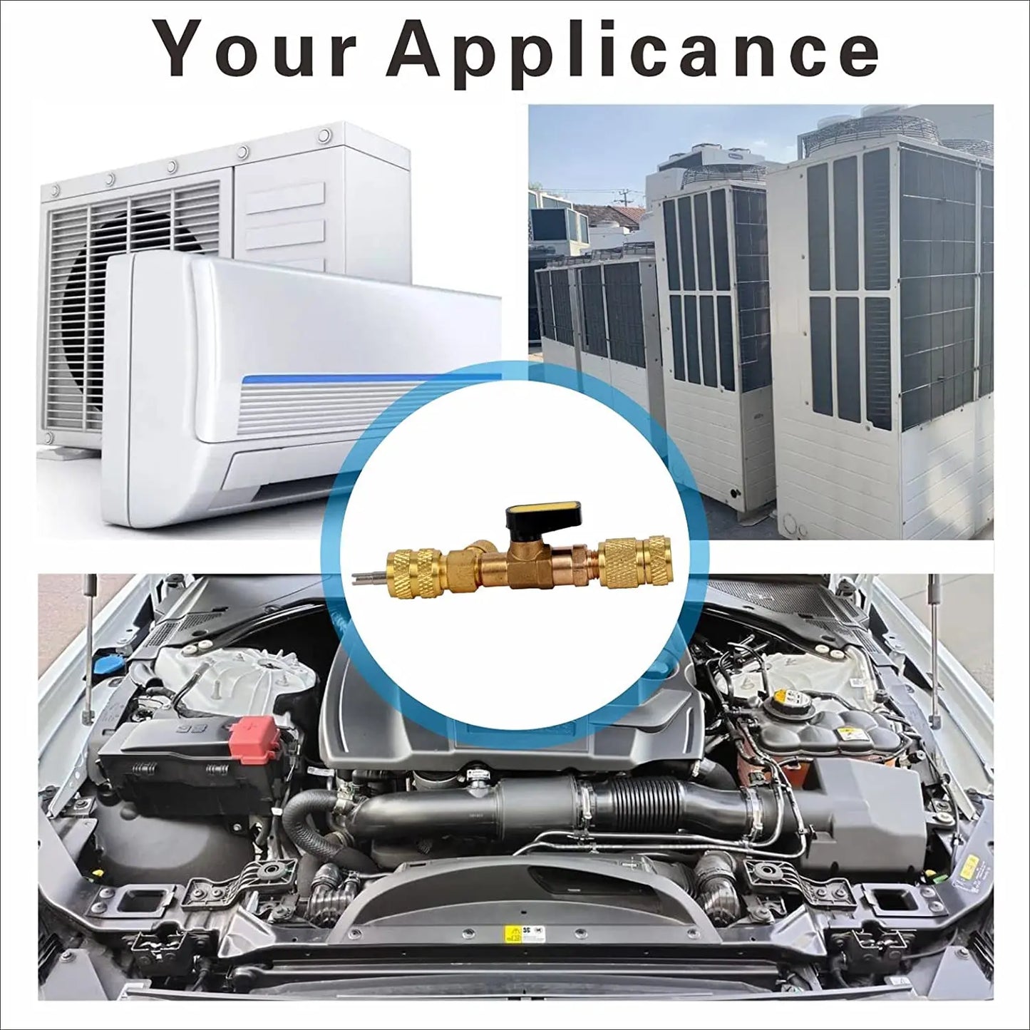 Dual Size 1/4" & 5/16" Port Valve Core Remover Installer Kit Tool with 10PCS 5v1 Valve Cores and Double Head for Refrigerant