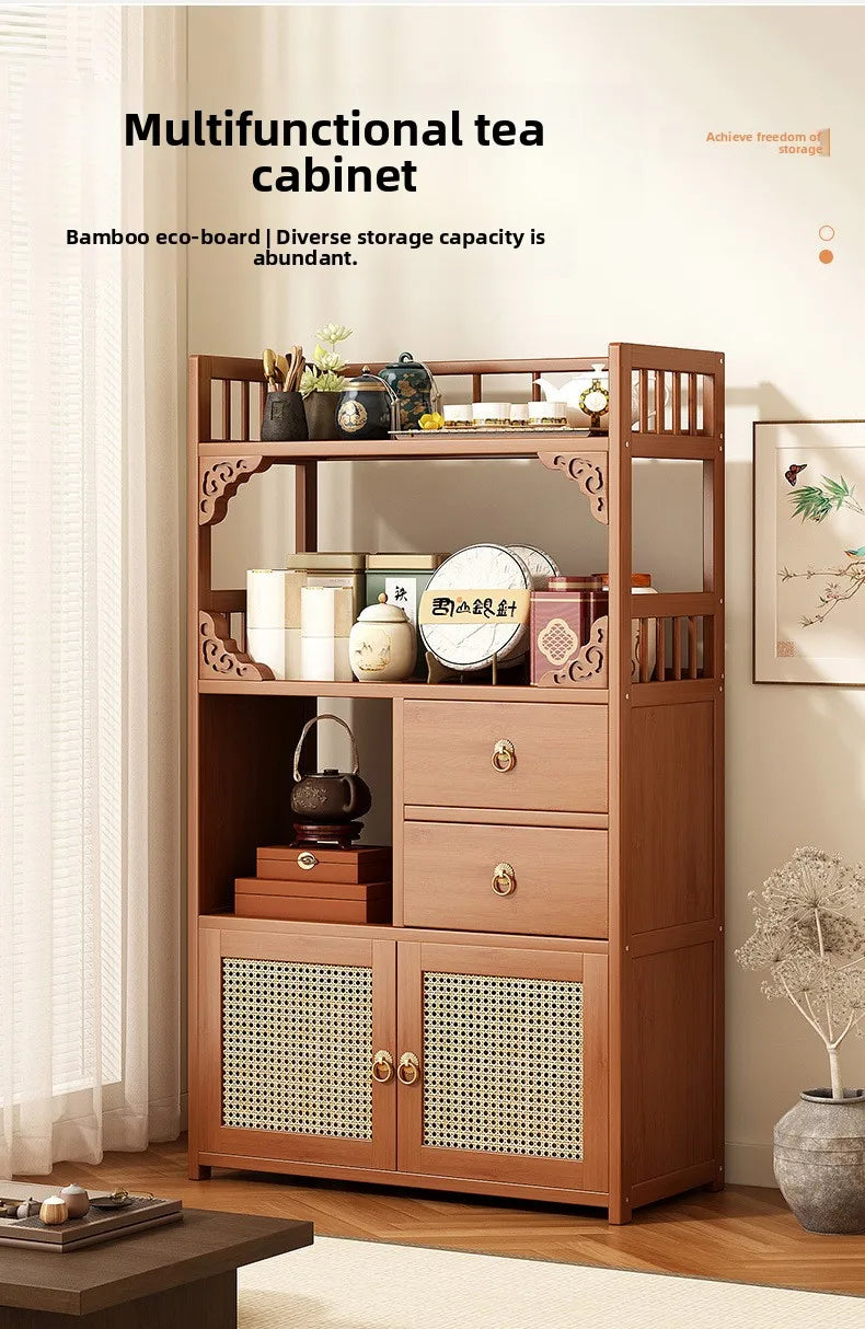 Multifunctional Furniture with Drawers & Shelves, Kitchen Cupboard, Living Room Storage Organizer, Tea Table Cabinet