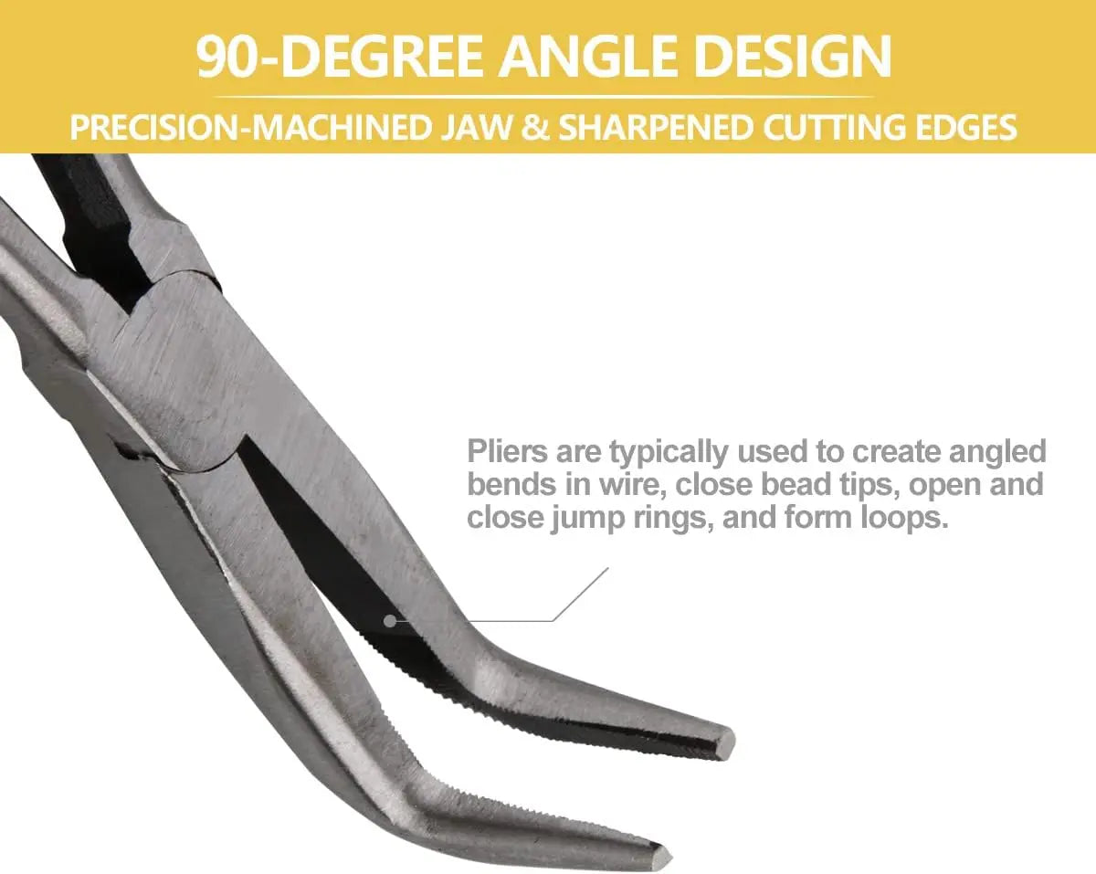 11" Long Nose Pliers Straight Bent Tip Nose Plug Cable Puller Long Needle Nose Pliers Wire Cutter Hose Spanner Clips Hand Tools